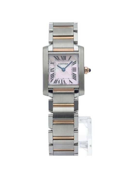 Cartier Tank Francaise SM Watch Shell Box 18k Yellow Gold SS Pink main image 6